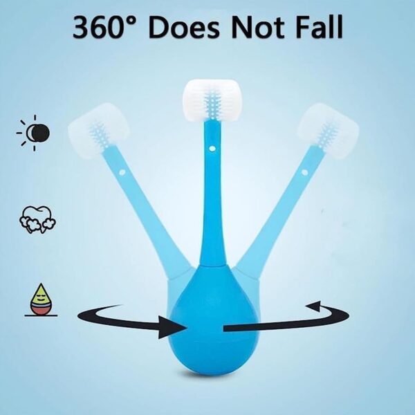 Toothbrush - Soft Bristle Toothbrush - 3-Sided Training Toothbrush With Silicone Head, Inverted Cleaning Toothbrush for Aged 2-12, Children's Cleaning (1 Pc) - Image 6