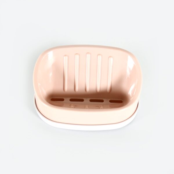Soap Container, Soap Box Household Kitchen and Bathroom Can Use PP Material Drain Box Double Soap Dish, for Bathroom Shower Home Outdoor Camping (1 Pc) - Image 4