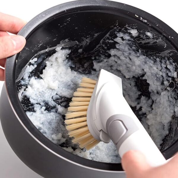 Cleaning Brushes Set, Scrub Brush Bathroom Brush, Long Handle Liquid Dispenser Pot Washing Brush - Image 3