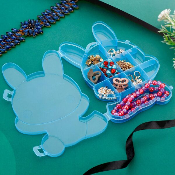 Transparent Cartoon Bear Clear Plastic Storage Box Jewelry Organizer Holder Cabinets For Small objects (1 Pc Mix Color) - Image 7