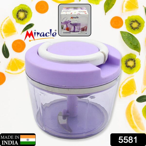 Miracle Ring Chopper, Quick Handy Chopper, Vegetable and Fruit Chopper With Lid | Chop in 10 Seconds | Mini Portable Food Processor for Kitchen with 3 Blades for Effortless Chopping of Onion, Veggies - Image 2