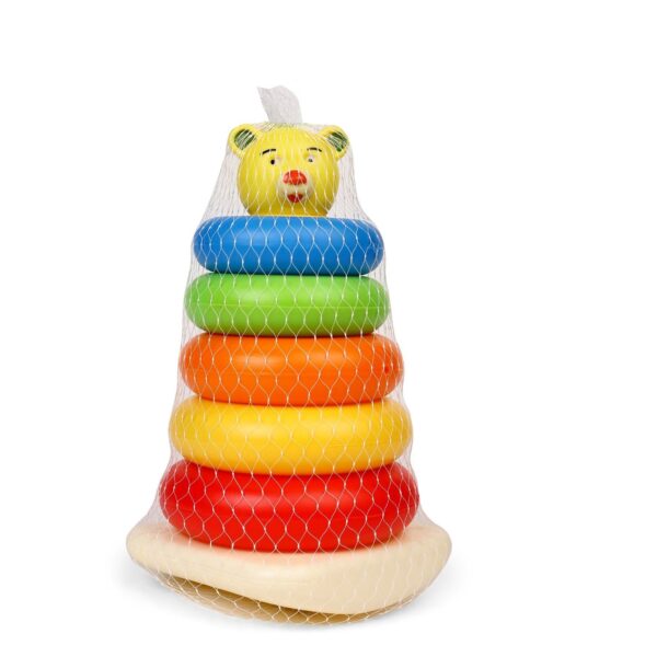 Plastic Baby Kids Teddy Stacking Ring Jumbo Stack Up Educational Toy 5pc - Image 2