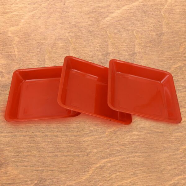 Square Plastic Halwa Dinner Plate Snacks / Breakfast, Restaurant Serving Trays Home School Coffee Hotel Kitchen Office (3 Pcs Set) - Image 6