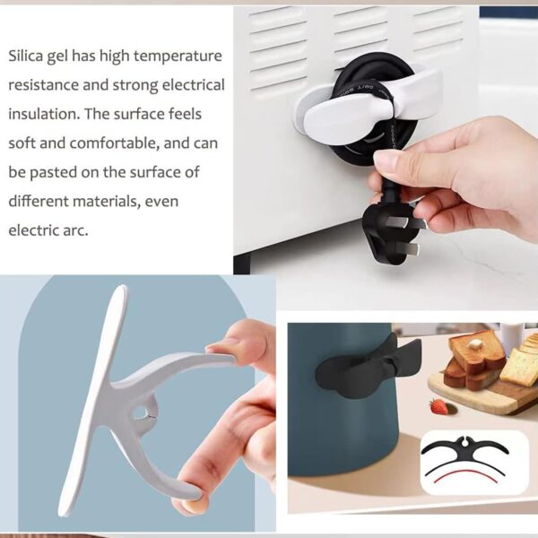 Power Plug Holder Organizer for Appliances Tidy Cord Winder Cable Organizer Self Adhesive Wire Wrap Holder for Coffee Maker Pressure Etc (1 Pc / 8x3 Cm / Small) - Image 6