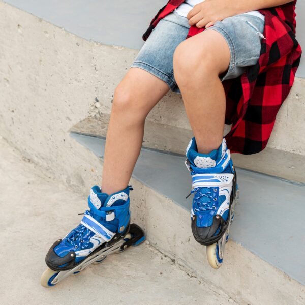 Inline Skates With Led Flashing Light Wheel With Adjustable Length Skate Premium High Quality Skates Pair (Roller Skate , Skating) - Image 2