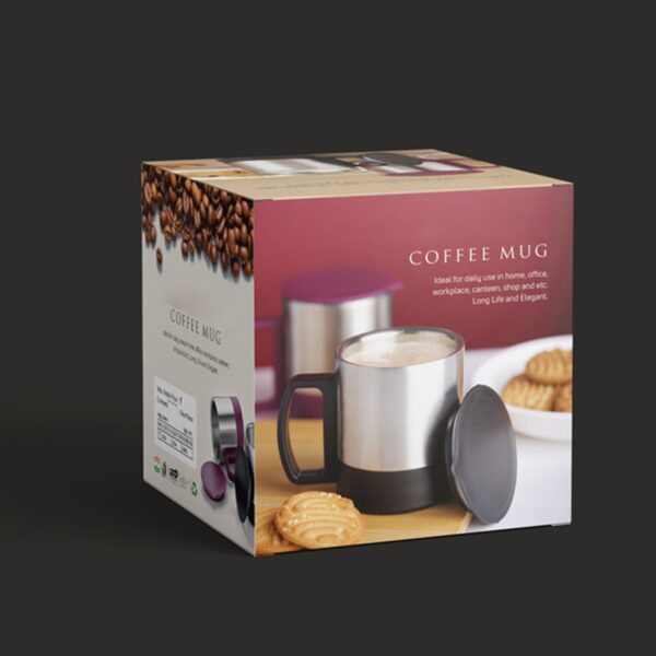Stainless Steel Coffee/Tea Cup, Stainless Steel Lid Cover Hot Coffee/Tea Mug Hot Insulated Double Wall Stainless Steel, Coffee and Milk Cup with Lid & Handle Easy To Carry - Coffee Cup (1 Pc) - Image 7