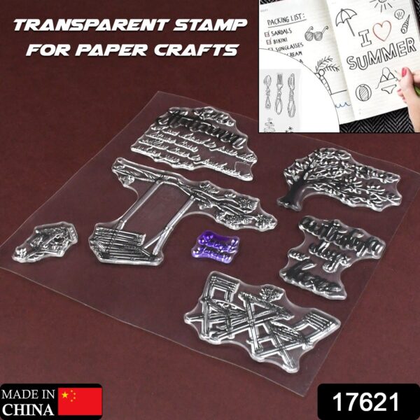 Reusable Rubber Stamp, TPR Stamp DIY Accessories Good Stamping Effect DIY Transparent Stamp Stick Repeatedly for Envelope for Diary for Invitation Letter, Photo Album Decoration for Paper Crafts (Mix Design / 1 Set) - Image 4