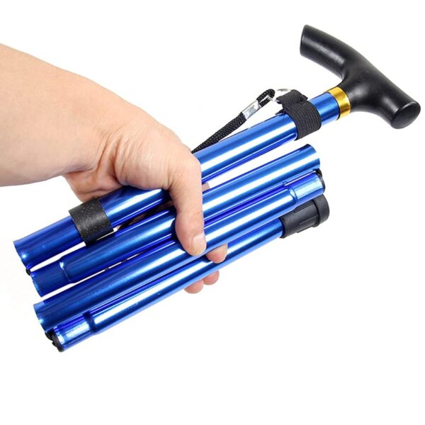 Foldable Walking Cane for Men, Women - Fold-up, Collapsible, Lightweight, Adjustable, Portable Hand Walking Stick - Balancing Mobility Aid - Sleek, Comfortable T Handles - Image 7