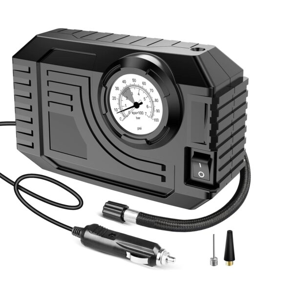 Tire Inflator Portable Air Compressor 12V Small Air Pump for Car Tires Bicycle Balloons, Cars, Bike, Bicycles and Other Inflatables with LED Light (12V) - Image 4