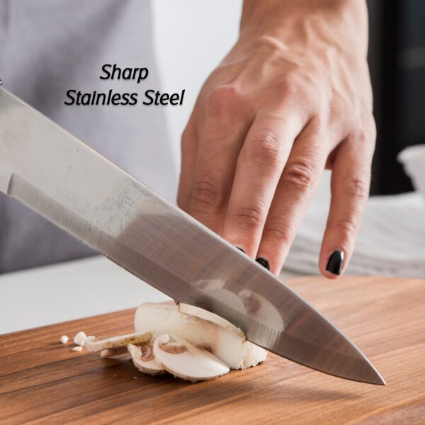 Big Size Professional Sharp Durable Quality Pack of 5 Kitchen Knives Set Basic Kitchen Tools-Stainless Steel Kitchen Gadgets (5 Pc Set) - Image 8