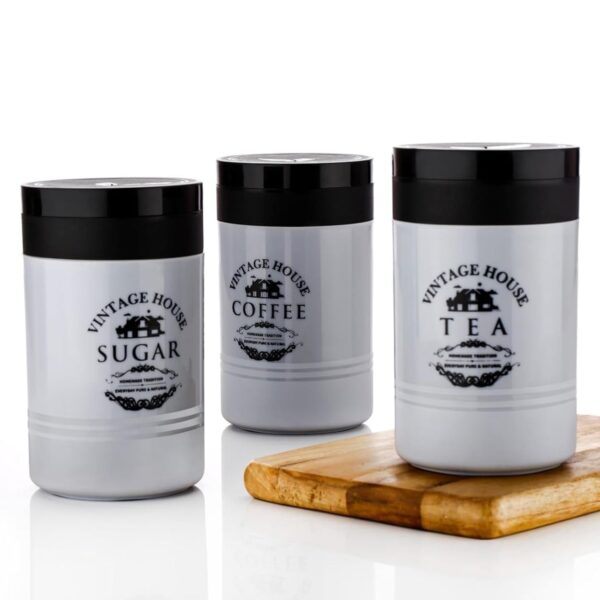 Accurate Seal Tea Sugar Coffee Container - 3 Pcs Plastic Damru Shaped Tea, Coffee, Sugar Canisters Jar, New Airtight Food Seal Containers for Salt, Dry Fruit, Grocery Multicolor (3 Pcs Set) - Image 8