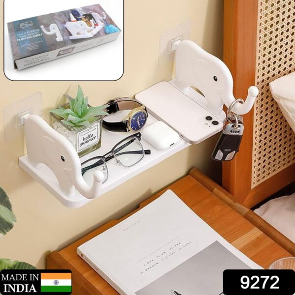 MULTIFUNCTIONAL  ELEPHANT SHAPED STORAGE SHELF, NO PUNCHING WALL MOUNTED MINI STORAGE RACK, CREATIVE CUTE ELEPHANT SHELF ORGANIZER FOR KITCHEN BATHROOM BEDROOM STUDY - Image 2