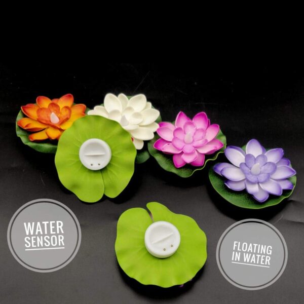 Smokeless LED Lotus Candles (2 Pc): Indoor/Outdoor Décor - Image 3