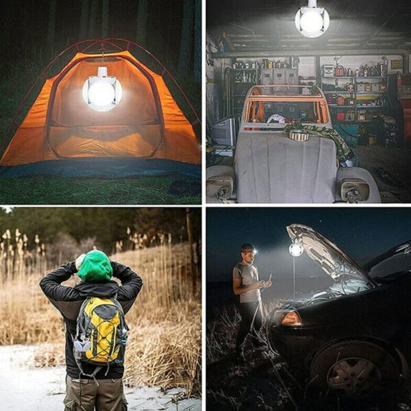 Solar Multi-Functional Emergency LED Light Bulb with USB Charging, LED camping lamp, camping lamp, USB rechargeable, 5 brightness light modes, foldable camping light, SOS IP65 waterproof camping light, blackout emergency equipment, camping gadgets - Image 12