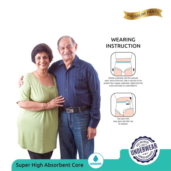 Medium-Large Senior care Adult Pull Up Diaper Pants (Waist Size (70-115 Cm | 28 -45 Inch) Adult Diapers  (Medium-Large M-L10Pc) - Image 5