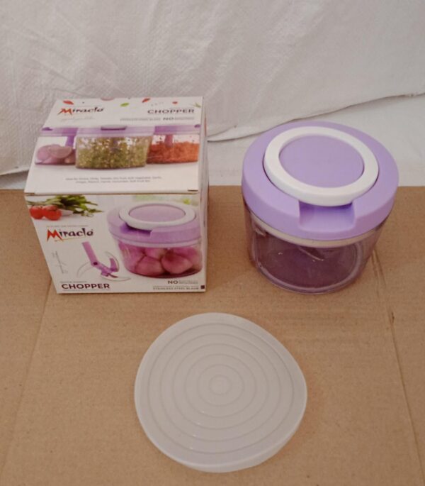 Miracle Ring Chopper, Quick Handy Chopper, Vegetable and Fruit Chopper With Lid | Chop in 10 Seconds | Mini Portable Food Processor for Kitchen with 3 Blades for Effortless Chopping of Onion, Veggies - Image 7