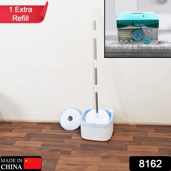 Round Shape Mop Head  with 1 Pad Extra Clean Water Spin Mop with Separate Water Bucket, Suitable for All Types of Flooring, Separates Dirty and Clean Water, Wet - Image 2
