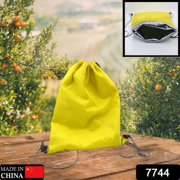 Portable Dori Bag Inside silver with coating Drawstring Backpack, Gym Sack Light Weight Multi Storage Bags Large Capacity for Shopping - Image 2