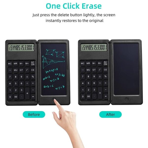 Foldable Calculator With 6 Inch LCD Tablet Digital Drawing Pad Stylus Pen Erase Button Lock Function Smart Calculator   -01 - Image 12