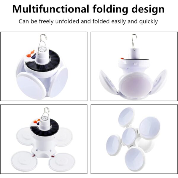 Solar Multi-Functional Emergency LED Light Bulb with USB Charging, LED camping lamp, camping lamp, USB rechargeable, 5 brightness light modes, foldable camping light, SOS IP65 waterproof camping light, blackout emergency equipment, camping gadgets - Image 10