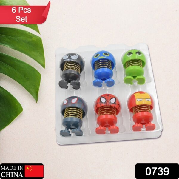 Car Dashboard Spring Dancing Toys 6 pcs / Set Car Interior Decor Bounce Doll - Image 2