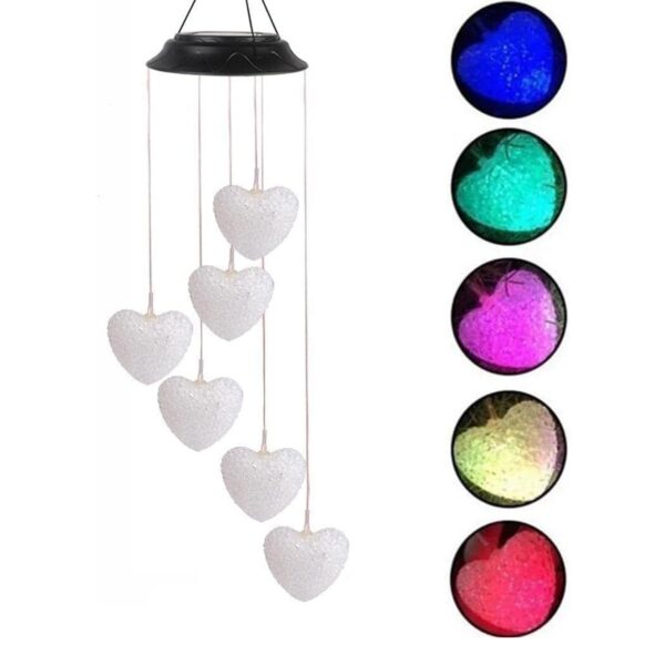 Solar Powered Wind Chimes with Lights: Outdoor Garden Decor (6 LED) - Image 6