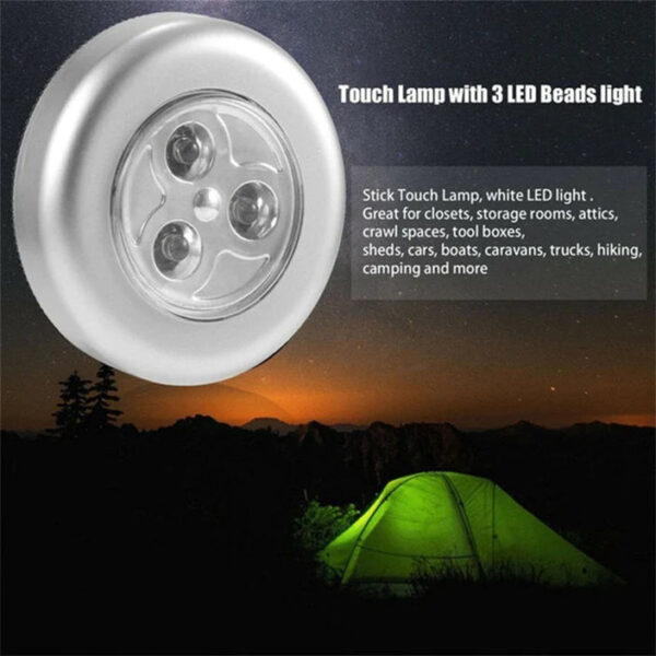 3 LED CORDLESS STICK TAP WARDROBE TOUCH LIGHT LAMP (1 Pc) - Image 4
