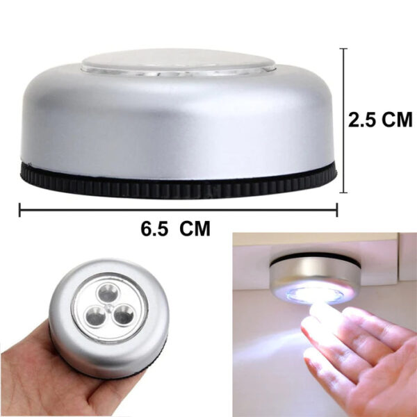 3 LED CORDLESS STICK TAP WARDROBE TOUCH LIGHT LAMP (1 Pc) - Image 6