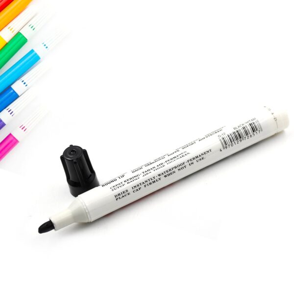 BLACK PERMANENT MARKER LEAK PROOF MARKER CRAFTWORKS, SCHOOL PROJECTS AND OTHER | SUITABLE FOR OFFICE AND HOME USE (PACK OF 12 PC) - Image 4