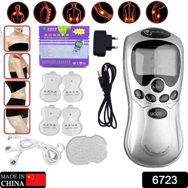 Multifunctional Massager, Health Care Digital Chinese Meridian Tens Therapy Massager Relax Body Muscle Acupuncture Machine 4 Electrode Pads & Charger Adapter and Cable, Physiotherapy, Electric Digital Therapy neck back Mane Massage - Image 2