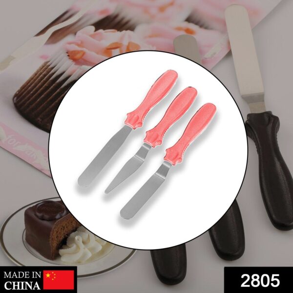 MULTI-FUNCTION STAINLESS STEEL CAKE ICING SPATULA FLAT ANGULAR TRIANGLE PALLET KNIFE SET - Image 2
