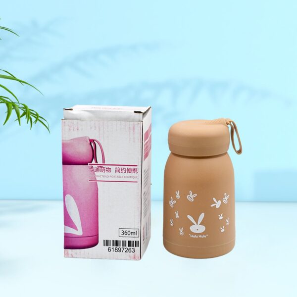 Cute water bottle for kids - 330 ml Cute Bunny Water Bottle | Cute Rabit Print Water Bottle for Boys and Girls | Kids Return Gift | Water Bottle Sipper | Insulated Water Bottle (MOQ :- 100 Pc) - Image 5
