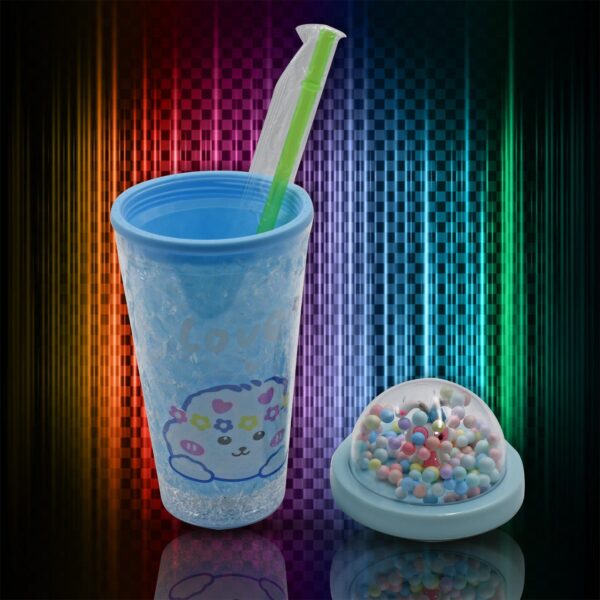 LED Light Unicorn Sipper Water Bottle Mason Jar Tumbler with Straw for Kids Glitter Sipper with Toy Drinking Cups for Boys and Girls School/Tuition/Gym/ Picnic, Kids and Adults, Birthday Return Gifts - Image 4