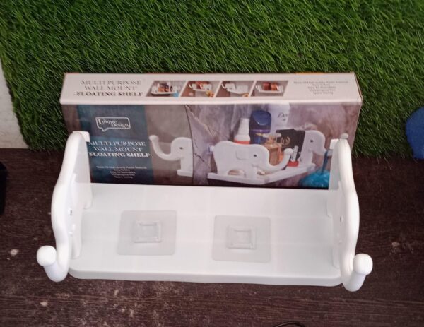 MULTIFUNCTIONAL  ELEPHANT SHAPED STORAGE SHELF, NO PUNCHING WALL MOUNTED MINI STORAGE RACK, CREATIVE CUTE ELEPHANT SHELF ORGANIZER FOR KITCHEN BATHROOM BEDROOM STUDY - Image 9