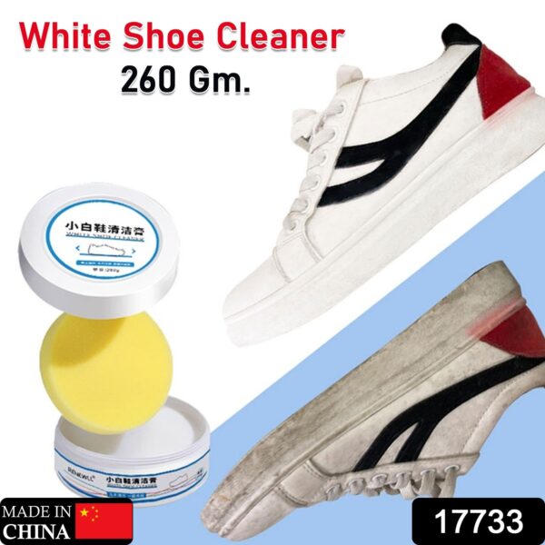 Stain Remover Cleansing Cream for Shoe Polish Sneaker Cleaning Kit Shoe Eraser Stain Remover White Rubber Sole Shoe Cleaner White Shoe Cleaning Cream Stain Remover (260 Gm) - Image 2