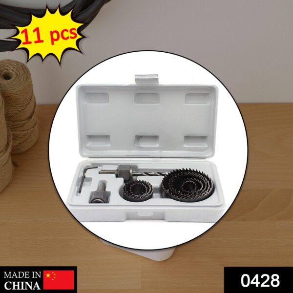 Wood Hole Saw Cutting Set (11 pcs, 19-64mm, Multicolour) - Image 2