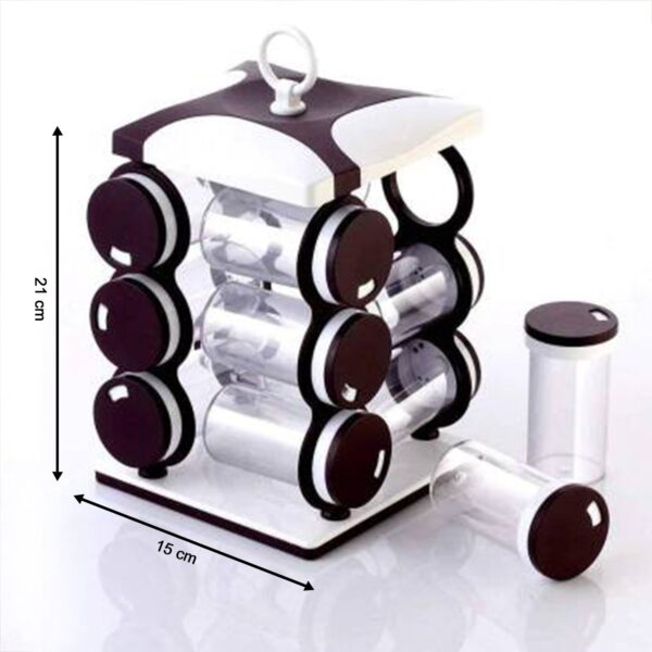 Spice jar Set - Food Grade Plastic 12pcs Spice jar (Brown Box) - Image 5