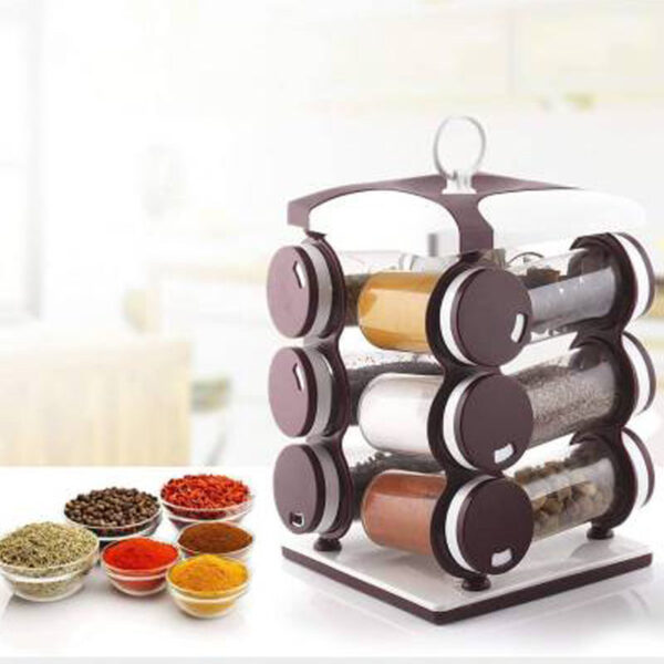 Spice jar Set - Food Grade Plastic 12pcs Spice jar (Brown Box) - Image 3