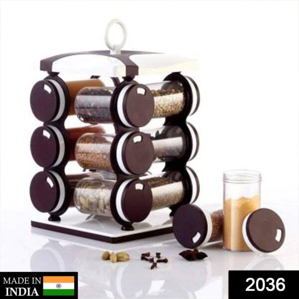 Spice jar Set - Food Grade Plastic 12pcs Spice jar (Brown Box) - Image 2
