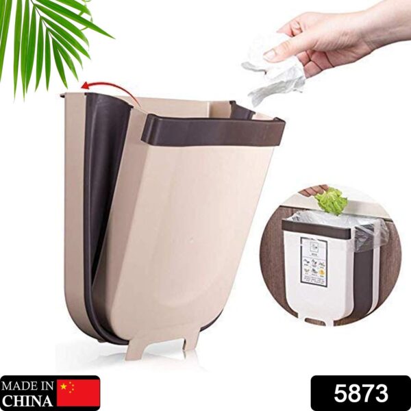 Hanging Trash Can for Kitchen Cabinet Door, Small Collapsible Foldable Waste Bins, Hanging Trash Holder for Bathroom Bedroom Office Car, Portable. - Image 2
