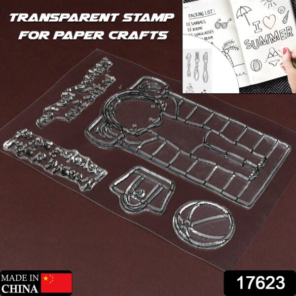Reusable Rubber Stamp, TPR Stamp DIY Accessories Good Stamping Effect DIY Transparent Stamp Stick Repeatedly for Envelope for Diary for Invitation Letter, Photo Album Decoration for Paper Crafts (Mix Design / 1 Set) - Image 7
