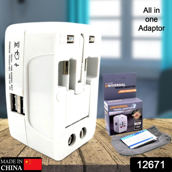 All-in-One Universal Worldwide Travelling AC Adaptor Plug (AU / UK / US / EU) International Power Charger Electric USB Power Plug Socket Adapter Converter (1 Pc) - Image 3
