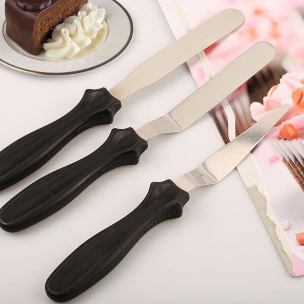 MULTI-FUNCTION STAINLESS STEEL CAKE ICING SPATULA FLAT ANGULAR TRIANGLE PALLET KNIFE SET - Image 6