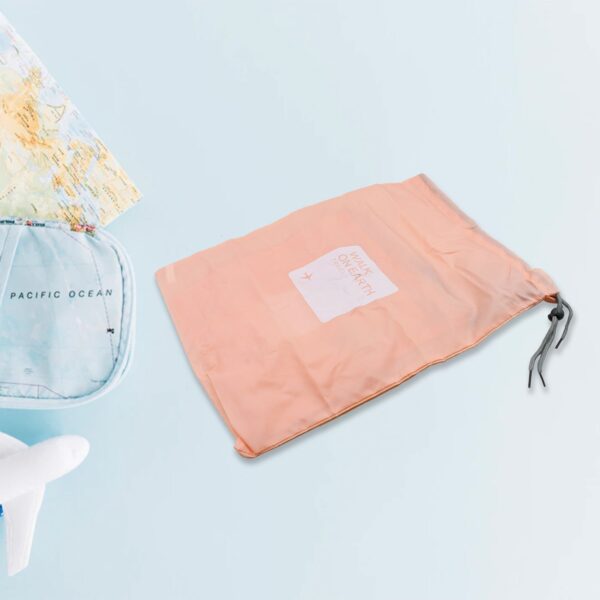 Travel Storage Bag Waterproof Nylon Drawstring Pouch Men and Women Folding Clothes Classified Organizers Packing Shoes Luggage Bags (4 Pc Set) - Image 3