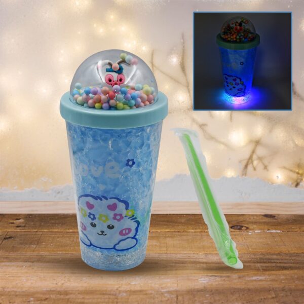 LED Light Unicorn Sipper Water Bottle Mason Jar Tumbler with Straw for Kids Glitter Sipper with Toy Drinking Cups for Boys and Girls School/Tuition/Gym/ Picnic, Kids and Adults, Birthday Return Gifts - Image 5