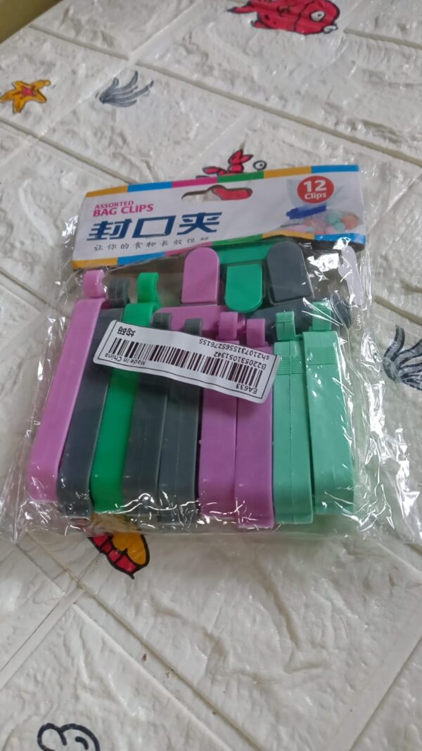 12 Pieces Food Clips, Plastic Food Bag Clips Reusable Bag Clips for Food Storage Colorful Sealing Clips for Snack, Coffee, Home, Kitchen, Travel, Camping - Image 7