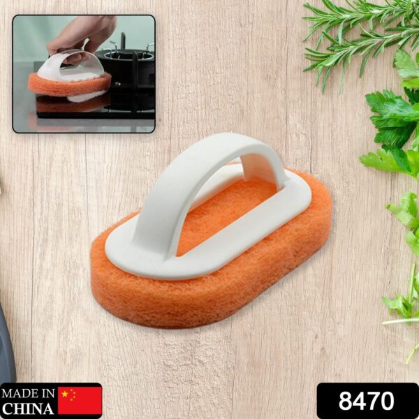 Sponge Kitchen Pot Brush With Handle Reusable And Washable Eraser Cleaner Removal Tool Sink Pot Dish Scrubber Bathroom Decontamination Cleaning Brush Glass Stove Top Cleaners Daily (1 Pc) - Image 2