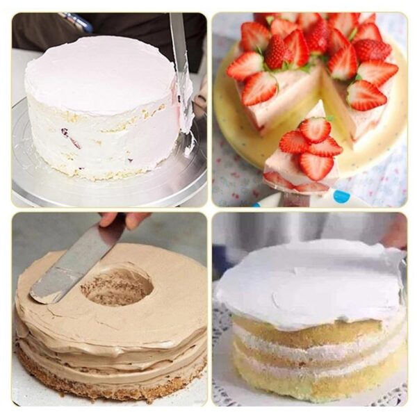 MULTI-FUNCTION STAINLESS STEEL CAKE ICING SPATULA FLAT ANGULAR TRIANGLE PALLET KNIFE SET - Image 4