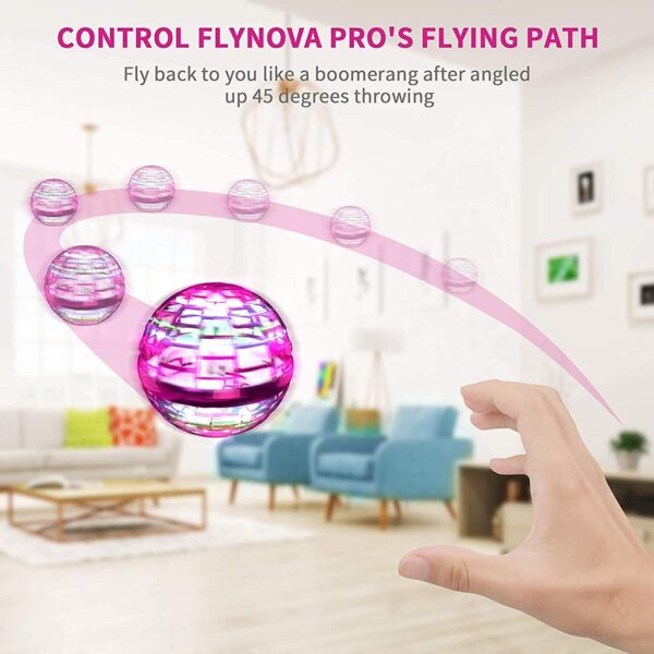 Flying Ball Toys, USB Rechargeable Built-in RGB Lights 360°Rotating Magic Controller, Flying Orb Ball Boomerang Mini Pro Spinner Blastoise Toys - Image 5