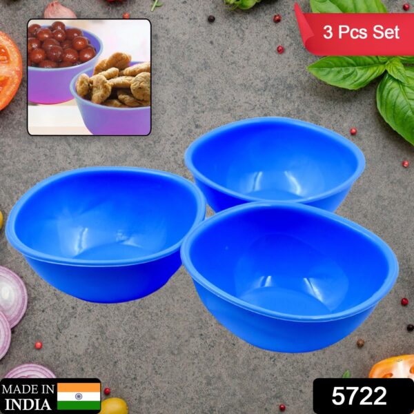 BPA Free Plastic Bowl Set for Cereal, Salad, Rice, Soup, Pasta, Snack Bowl, Microwave Safe, Dishwasher Safe (3 Pcs Set) - Image 2